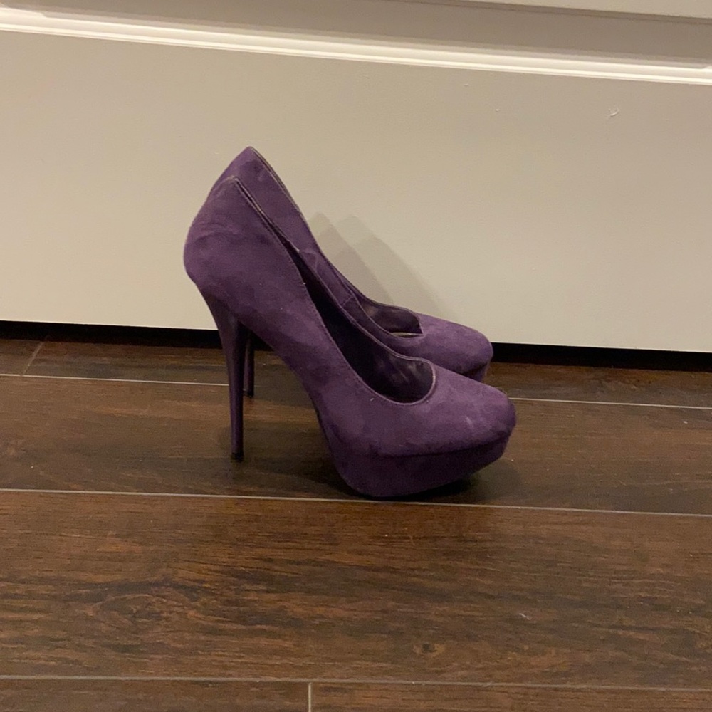Purple platform heels fun